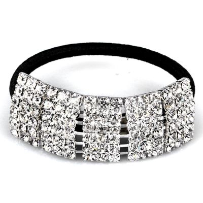 Designer Fashion Elastic Rhinestone Hairtie Ponytail Holder Headband Jewelry Accessories for Women Girls Hair Band by Hair Accessories