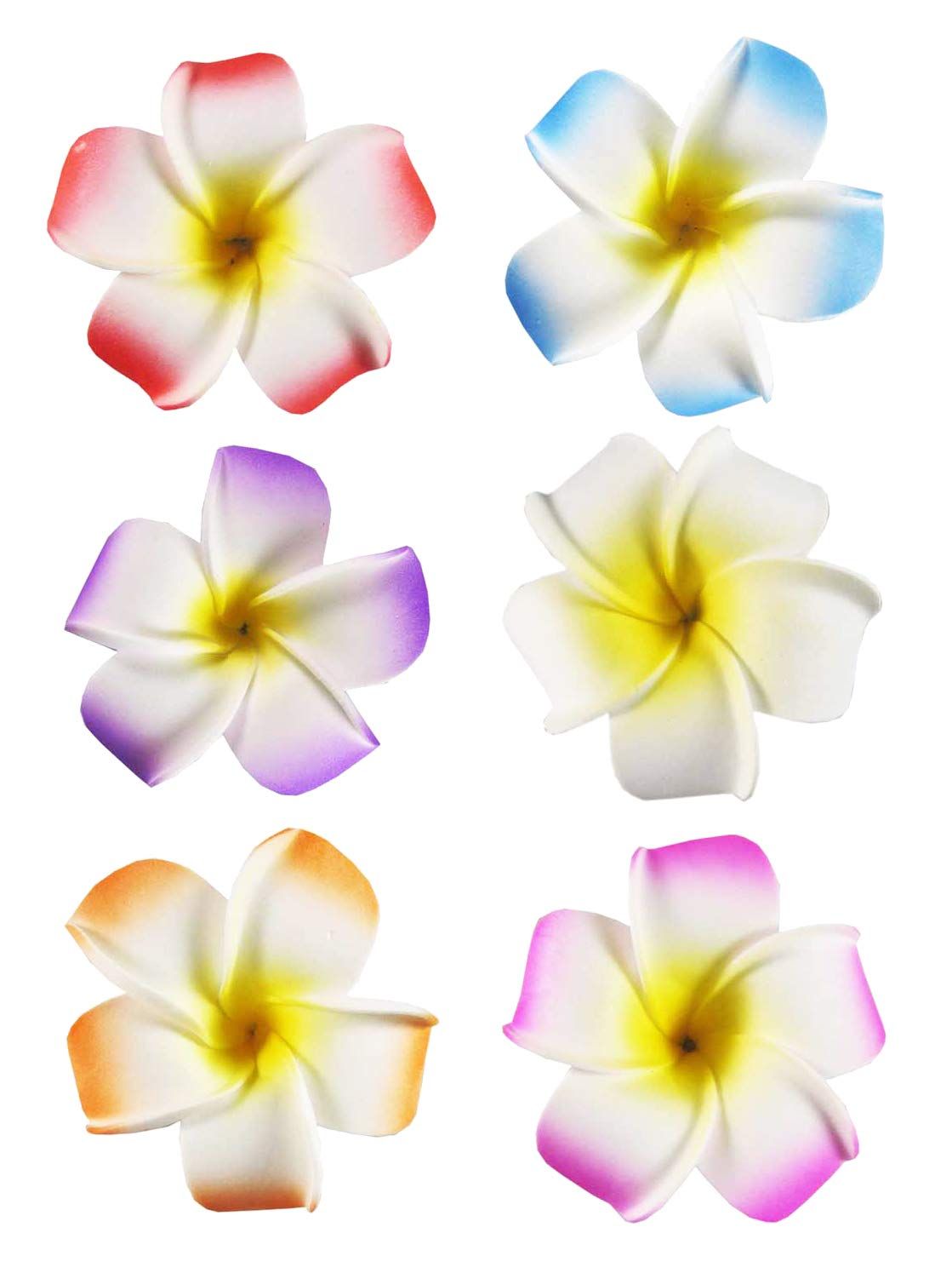 2.5&quot; Hawaiian Hair Flower Clip Hair Barrettes for Women.Hair Buckle 4 Moana Luau Hawaiian Dresses for Women-6pc Hair Clips for Thin Hair,Hair Clips for Girls,Plumeria Hawaii Hair Accessories for Women