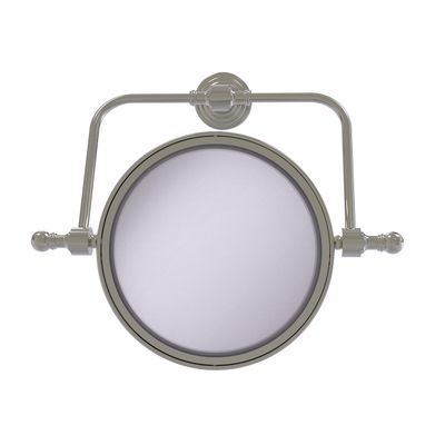 Allied Brass RWM-4/3X Retro Wave Collection Wall Mounted Swivel 8 Inch Diameter with 3X Magnification Make-Up Mirror, Satin Nickel