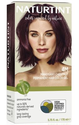 Naturtint 4M Mahogany Chestnut Permanent Hair Color (Pack of 1), Ammonia Free, Vegan, Cruelty Free, up to 100% Gray Coverage, Long Lasting Results (Packaging may vary)