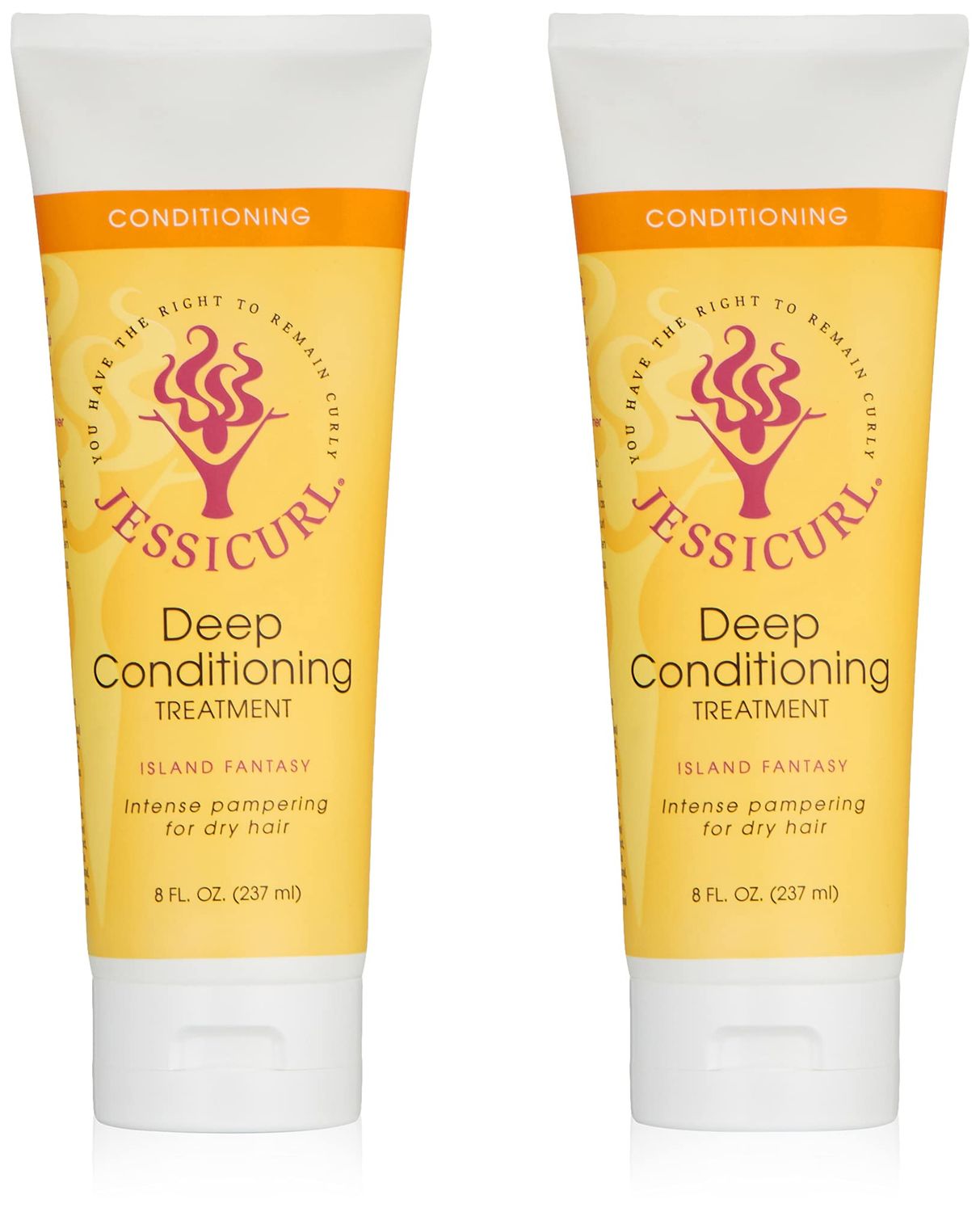 Jessicurl, Deep Conditioning Treatment, Island Fantasy, 16 Fl oz. Deep Conditioner for Dry Damaged Hair, great Anti Frizz Hair Mask and Leave in Conditioner for Curly Hair
