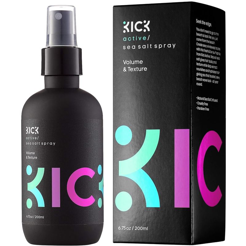 Kick Sea Salt Spray for Men - Beach Wave and Surfer Hair Style - Salt Water for Hair - Natural Texture and Volume Hair Spray - 200ml