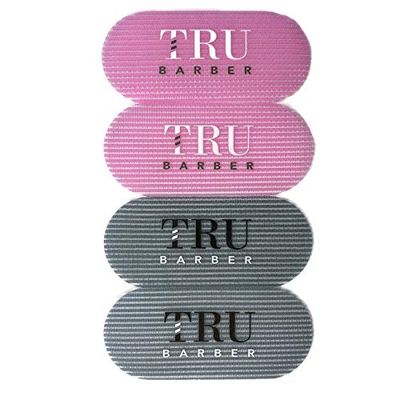 TRU BARBER HAIR GRIPPERS  2 COLORS BUNDLE PACK 4 PCS for Men and Women - Salon and Barber, Hair Clips for Styling, Hair holder Grips (Gray/Pink).