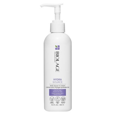 Biolage Hydra Source Daily Leave-In Cream | Smooths Dry, Frizzy Hair &amp; Prevents Breakage | Paraben-Free | For Fine To Medium Hair | Vegan | Helps Repair Split Ends | Salon Treatment | 8.4 Fl. Oz