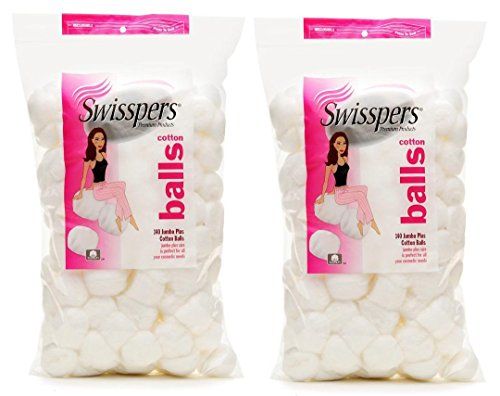Swisspers Super Jumbo Large Cotton Balls, 140 Count, 2 Pack (Includes 280 Jumbo Plus Size Hypoallergenic Cotton Balls Total)