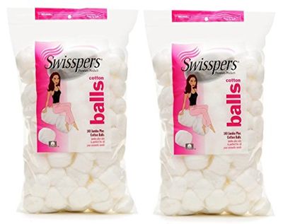 Swisspers Super Jumbo Large Cotton Balls, 140 Count, 2 Pack (Includes 280 Jumbo Plus Size Hypoallergenic Cotton Balls Total)