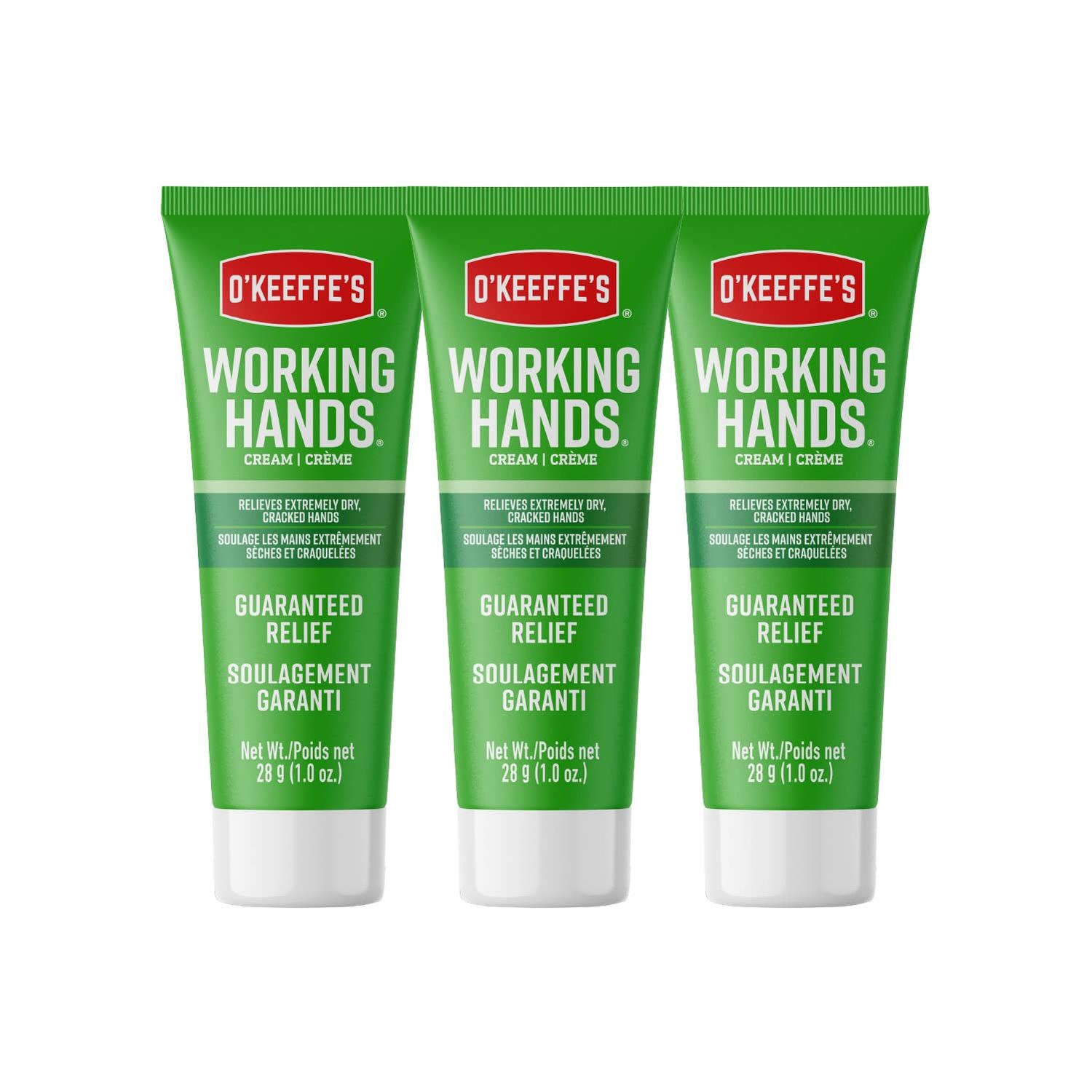O&#39;Keeffe&#39;s Working Hands Hand Cream; For Extremely Dry; Cracked Hands; 1 oz Tube; (Pack of 3)