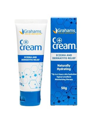 Grahams Natural C+ Eczema Relief Cream - Nourishes &amp; Soothes Dermatitis, Inflammation, Redness Treatment for Irritated, Dry Skin - All Natural Ingredients with Manuka honey, Steroid-Free (1 x 1.76oz)