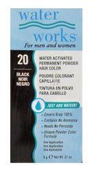 Water Works Permanent Powder Hair Color - #20 Black .2 oz. (Pack of 2)