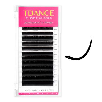 TDANCE Classic Lash Extensions Flat Lashes Eyelash Extensions 0.15mm CC Curl Ellipse Eyelash Extensions 8-15mm Mixed Black Matte Individual Lashes Salon Use(Flat,CC-0.15,8-15mm)