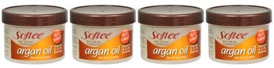 Lot of 4 jars of Softee Argan Oil Hair &amp; Scalp Conditioner 3 oz/each jar