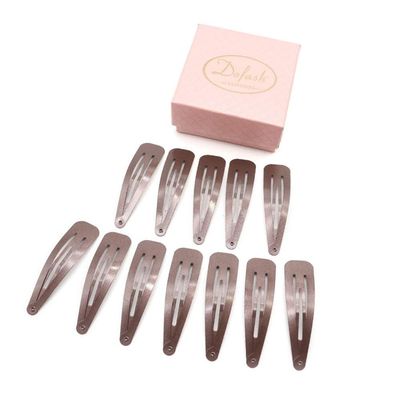 Dofash 7CM/2.75IN Brown Snap Hair Clips Hair Grips Metal Hair Clips 7Cm/2.75In Hair Accessories For Women 12PCS (Brown)