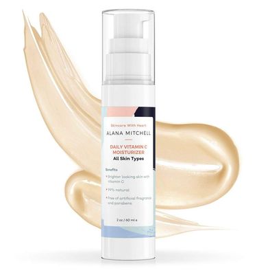 Alana Mitchell Daily Vitamin C Serum for Face - Hydrating Face Moisturizer for Women &amp; Men - Anti Aging Face Serum w/Natural Ingredients - Facial Skin Care Products for All Skin Types (2 oz)