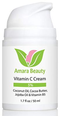 Amara Beauty Vitamin C Cream for Face with Coconut Oil, Cocoa Butter &amp; Jojoba Oil, 1.7 fl. oz.
