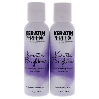 Keratin Perfect Brightener Duo - Conditioner That Delivers Intense Hydration - Shampoo That Fights Color Fading And Enhances Shades - Hair Care That Works At Strengthening Mane From Within - 2 Pc