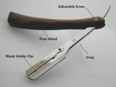 Pure Wood Shaving Razor/Cut Throat Razors/Men Razor (coolcut) + Free Blades &amp; Pouch (wood-r5)