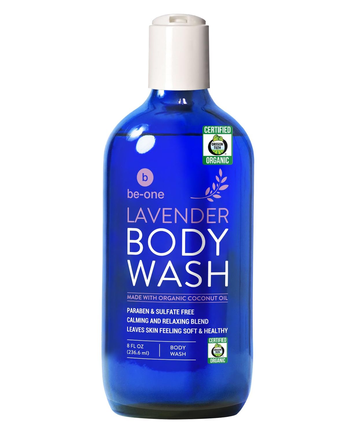 Certified Organic Lavender Body Wash by Be-One - Paraben &amp; Sulfate Free - Moisturizing - Sensitive Skin - All Natural - Organic Soap - For Men &amp; Women - Gentle - Eczema - Vegan - Made in USA