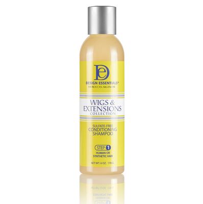 Design Essentials Moroccan Argan Oil Sulfate-Free Conditioning Shampoo- Wigs &amp; Extensions Collection, Yellow, 6 Ounce (Packaging may vary)