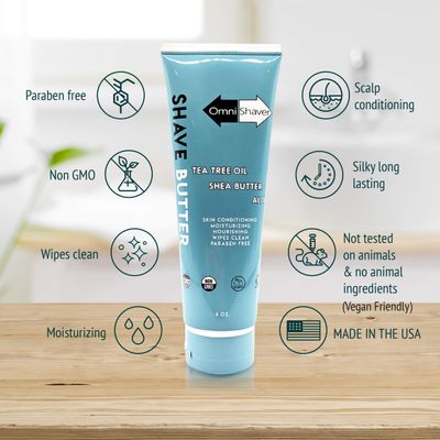 OmniShaver Shave Butter - The Best Shaving Cream for Head Arms Legs and Body - Shaving Conditioner Cream