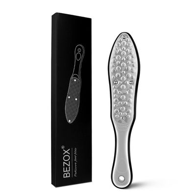 BEZOX Professional Foot File Callus Remover, Double Sided Pedicure Rasp for Cracked Heel and Dead Foot Skin - Heavy Duty Surgical Grade Stainless Steel - W/Cloth Storage Bag &amp; Gift Box