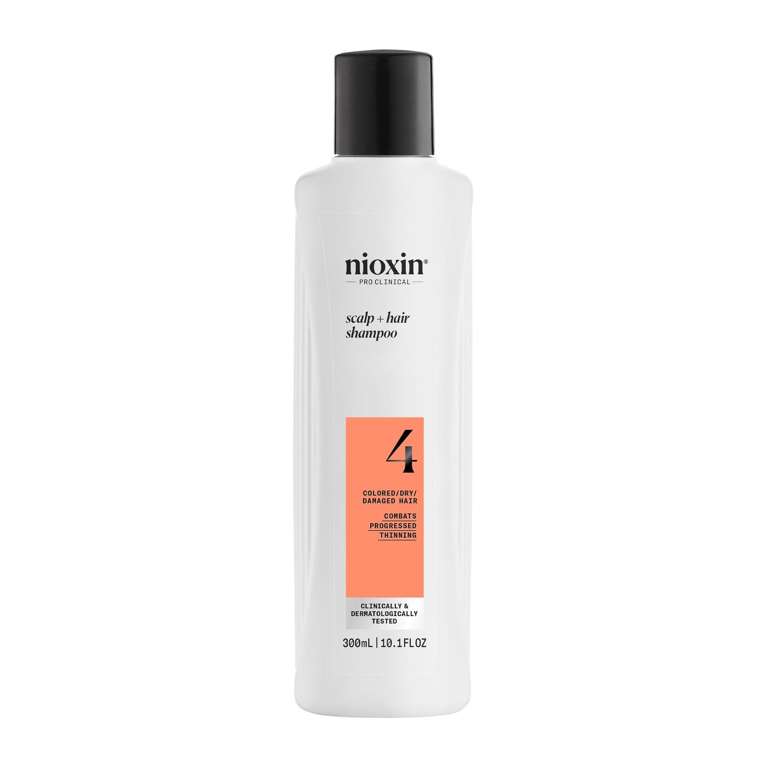 Nioxin System 4 Scalp + Hair Shampoo - Hair Thickening Shampoo For Damaged Hair with Progressed Thinning, 10 fl oz (Packaging May Vary)