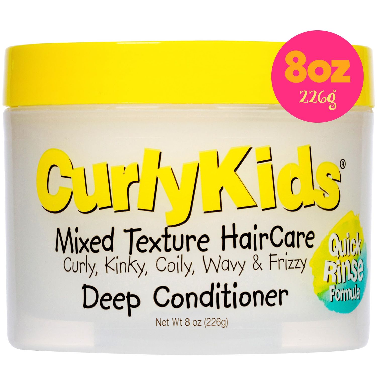 CurlyKids Hair Detangler Conditioner for Kids Kinky, Wavy &amp; Curly Hair - Sulfate &amp; Paraben Free Hair Care Formula - 8oz