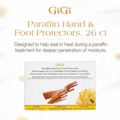 Gigi Paraffin Wax Hand and Foot Protectors, Slip-on Disposable Plastic Bags, 26 Counts, 1-pack