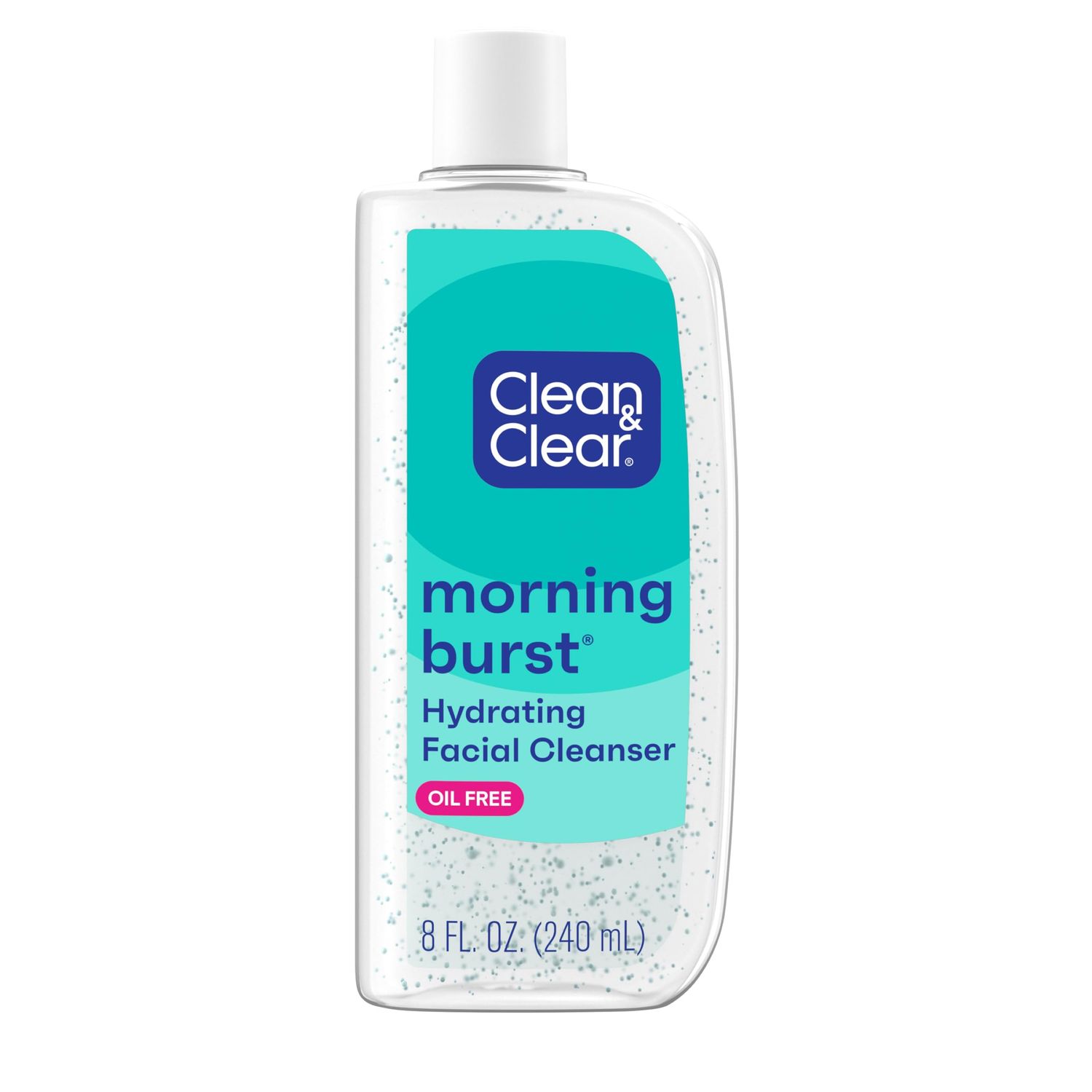 Clean &amp; Clear Morning Burst Oil-Free Hydrating Facial Cleanser with BHA, Cucumber &amp; Aloe Extracts, Face Wash Gently Removes Oil &amp; Pore Clogging Impurities, 8 fl. oz