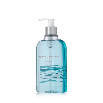 Thymes Moisturizing Body Wash with Pump - Body Soap - Bath Products - Skin Care - Liquid Soap with Notes of Water Lily, White Cyclamen, Driftwood, Yuzu, &amp; Bamboo (Aqua Coralline, 9.25 fl oz)