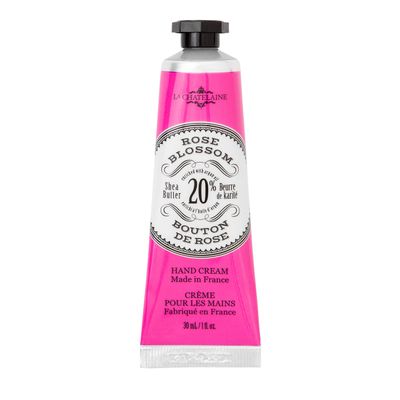 La Chatelaine 20% Shea Butter Hand Cream Travel Size, Organic Argan Oil, Moisturizing, Nourishing, Repairing, Extra-Rich Hand Lotion, Made in France, Paraben Free, 1 oz / 30ml (Rose Blossom)