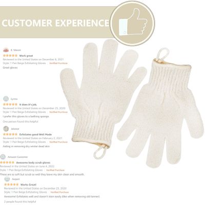 Exfoliating Glove - Body Scrub For Smooth And Soft Skin - Body Exfoliator For Ingrown Hair Dead Skin Remover And Itchy And Flaky Skin - Scrubber Shower Accessories For Women And Men 1 Pair Glove