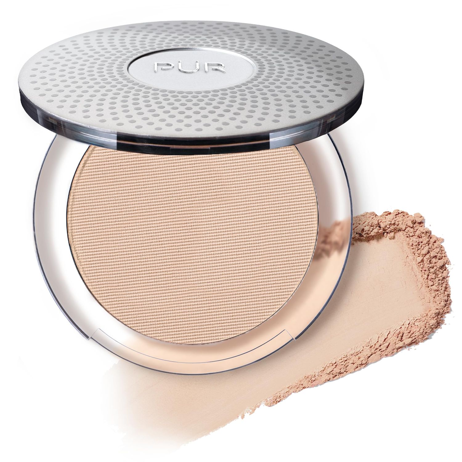 PUR Beauty 4-in-1 Pressed Mineral Makeup Powder Foundation with SPF 15 - Concealer &amp; Finishing Compact Pressed Powder for Face - Buildable Medium to Full Coverage Foundation Powder (Light)