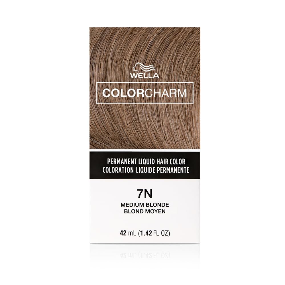COLORCHARM Permanent Liquid Hair Color for Gray Coverage| 7N Medium Blonde | 1.4 Fl Oz