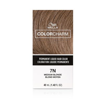 COLORCHARM Permanent Liquid Hair Color for Gray Coverage| 7N Medium Blonde | 1.4 Fl Oz