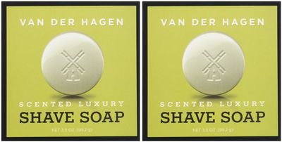 Van Der Hagen Men&#39;s Luxury Scented Shave Soap, 3.5 Ounce (Pack of 2)