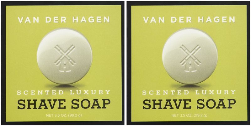 Van Der Hagen Men's Luxury Scented Shave Soap, 3.5 Ounce (Pack of 2)
