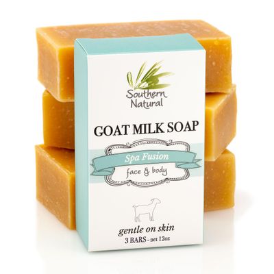 Southern Natural Goat Milk Soap Bar - 3 Pack Essential Oil Blend - For Dry Sensitive Skin. Natural Handmade Face &amp; Body Soap For Men &amp; Women.