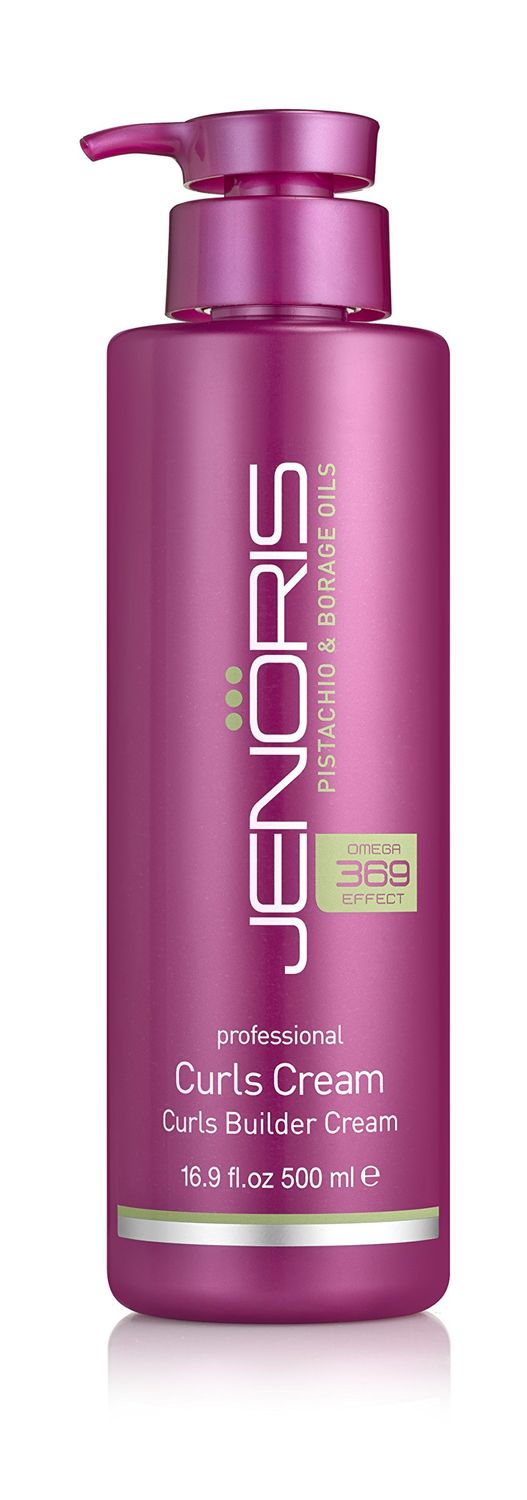 Jenoris Professional Curls Cream - Curls Builder Cream Natural haircare treatment. Infused with Pistachio oil for intense moisturizing allowing curly hair to be styled &amp; frizz free (16.9 fl oz)