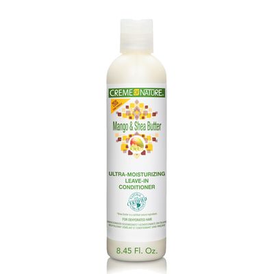 Leave In Conditioner with Mango &amp; Shea Butter by Creme of Nature, Ultra Moisturizing for Dry Dehydrated Hair, 12 Fl Oz
