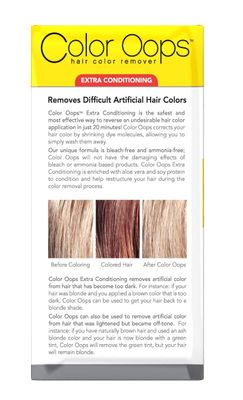 Color Oops Hair Color Remover Extra Conditioning (2PCS)