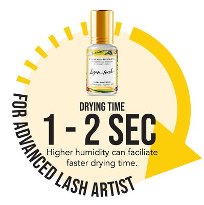 Extra Powerful Eyelash Extension Glue - Lyon Lash 5ml Performance Glue | 1-2 Sec Dry Time | 6-8 Weeks Retention | Black Adhesive Supplies for Professional Use