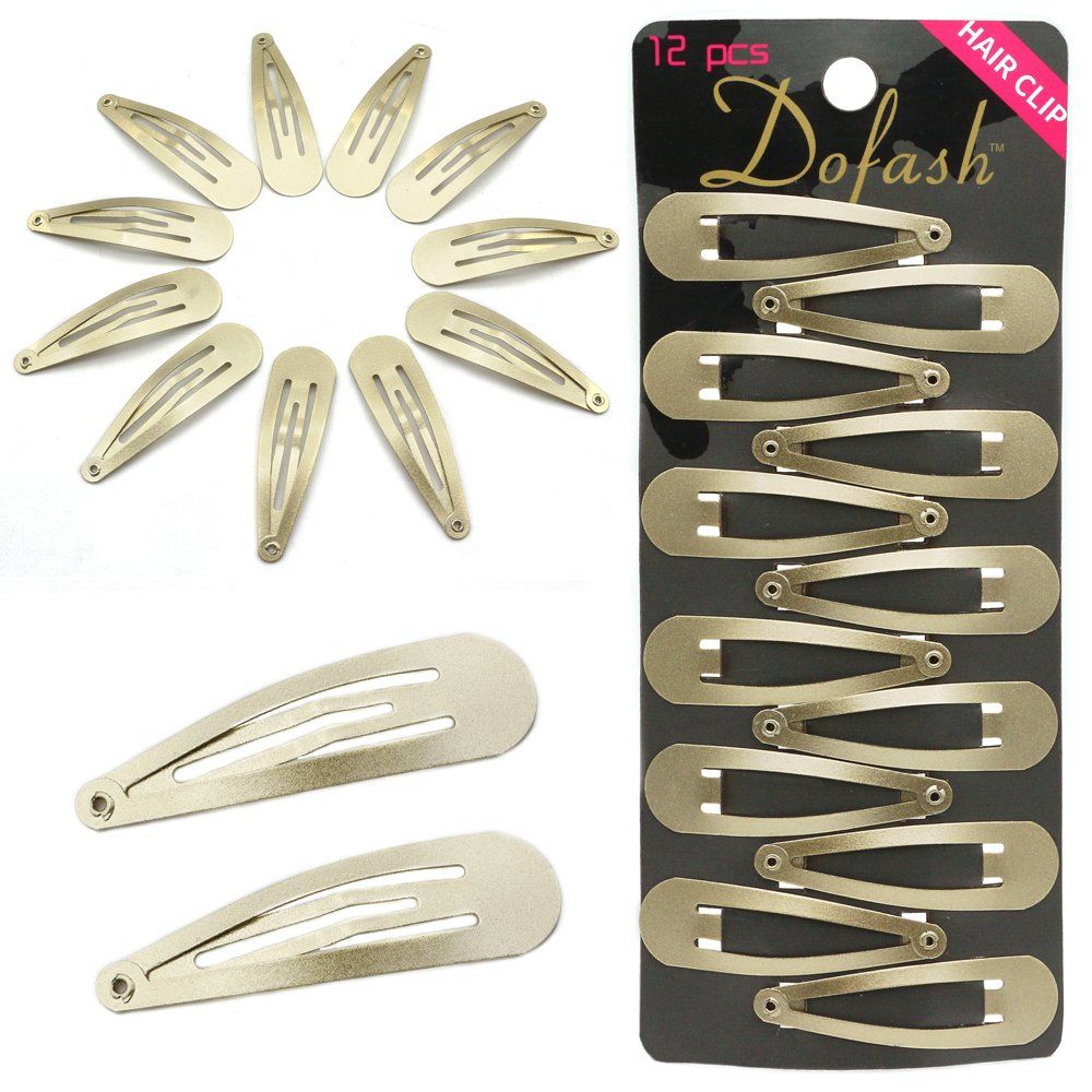 Dofash Metal Snap Hair Clips l5CM/2 IN Barrettes for Women Thin Hair 12PCS (Blonde)