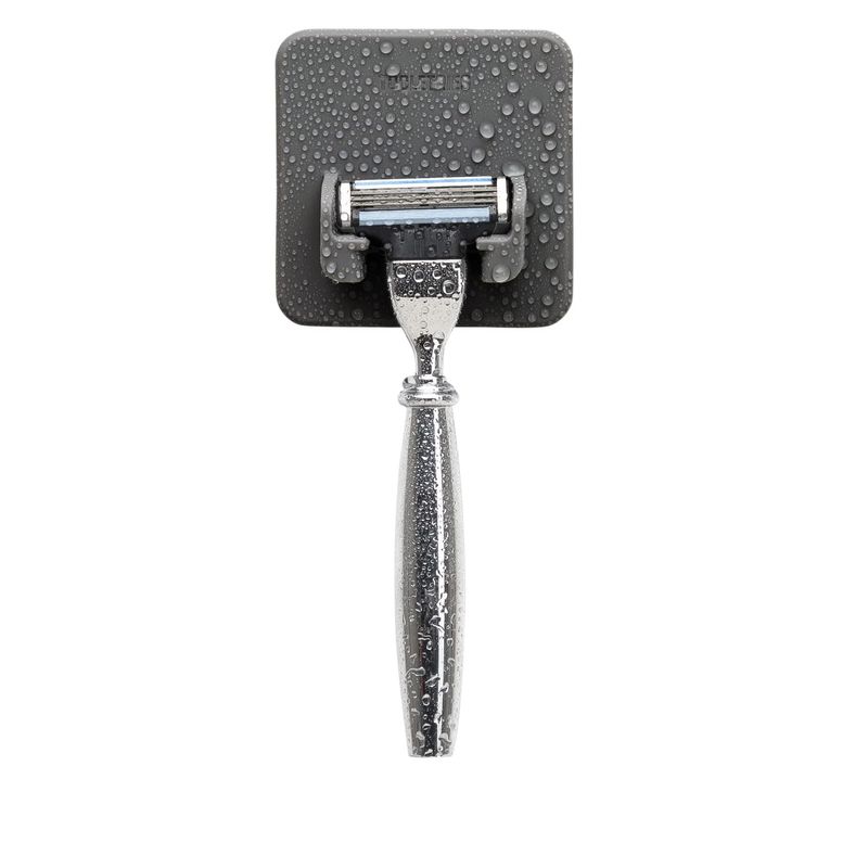Tooletries - The Mason Razor Holder - Secure &amp; Safe, Silicone Toiletry Organizer, Shower &amp; Bathroom Accessory - Features Silicone-Grip Technology, Removable &amp; Reusable - Charcoal