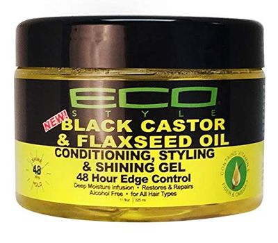 Eco Style Black Castor &amp; Flaxseed Oil Conditioning Styling &amp; Shining Gel 11.5 fl oz (Pack of 2)