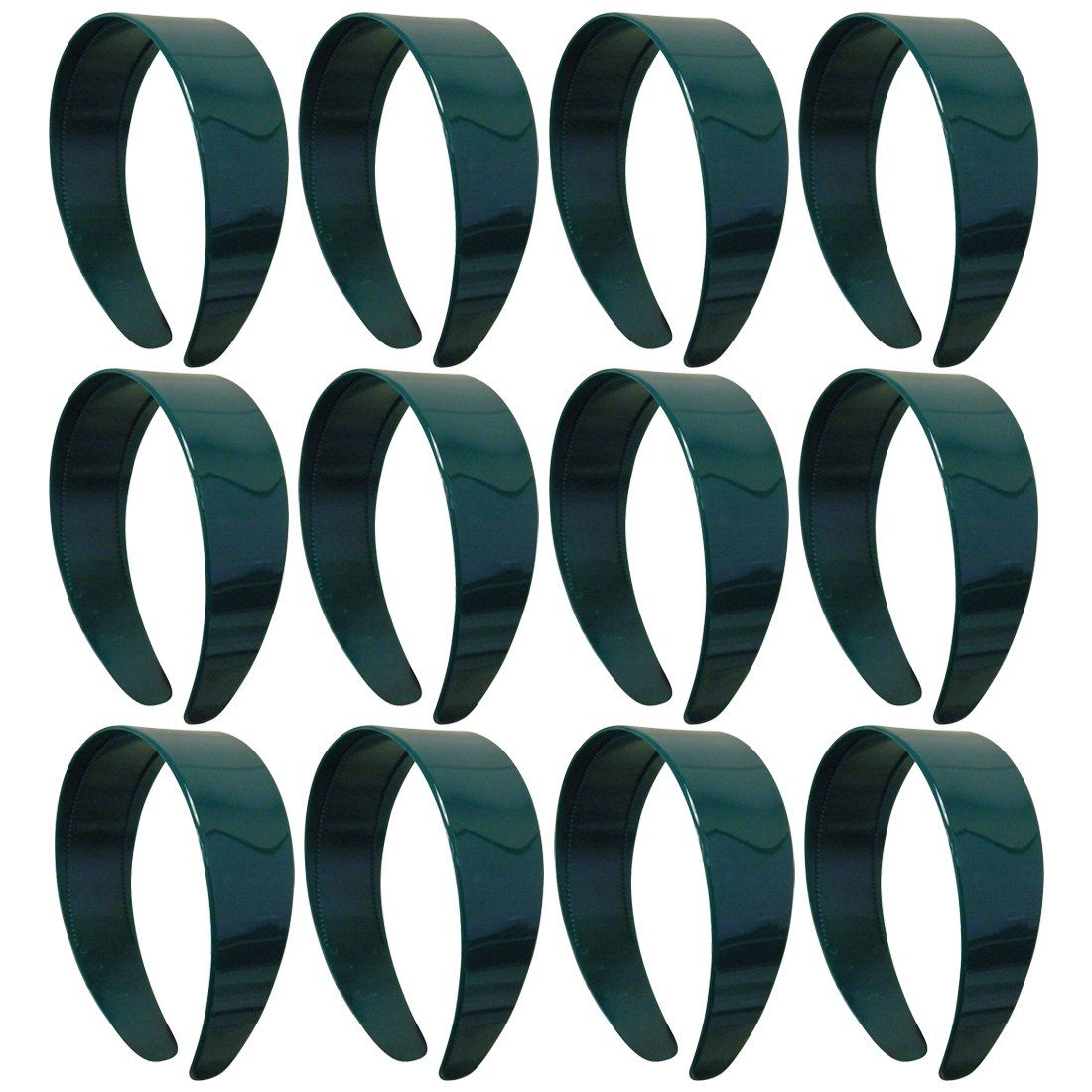 One Dozen 2 Inch Plastic Headbands with Teeth - Hunter