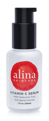 Alina Skin Care VITAMIN C SERUM with Hyaluronic Acid Moisturizer and Green &amp; White Tea Extracts, 1 ounce (1 fl oz, 30ml, 28.3g)