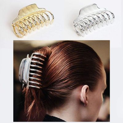 Numblartd Fashion Vintage Metal Alloy Large Hair Jaw Clips Hair Clamp - Women Girls Hair Updo Grip Hair Claw Shark Clip Hair Accessories for Thick Hair (Gold)