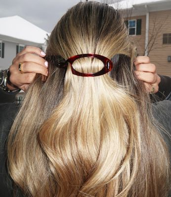 Camila Paris CP2316 French Hair Barrette Clip, Flexible Ponytail Holder No Metal Parts, Strong Hold Grip Hair Clips for Women, No Slip and Durable Styling Girls Hair Accessories, Made in France