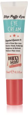 Dirty Works Stop Puffy Eyes Perfecting Eye Cream - Boosted with a Proven Eye Tightening Peptide, Stimulating Caffeine to Improve Circulation and Light Reflectors to Help Brighten Dark Circles