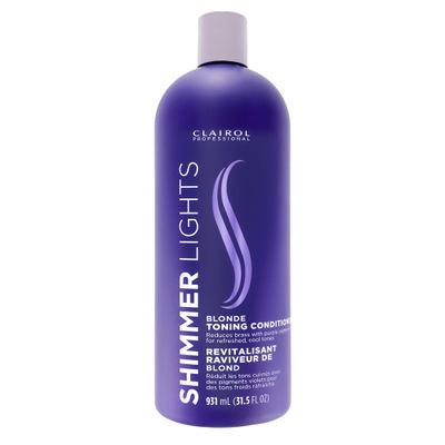 Clairol Professional Shimmer Lights Purple Conditioner, 31.5 fl. Oz Neutralizes Brass &amp; Yellow Tones For Blonde, Silver, Gray &amp; Highlighted Hair Packaging May Vary
